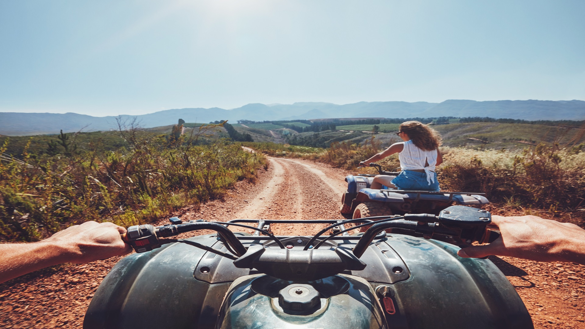 Woman on quad 