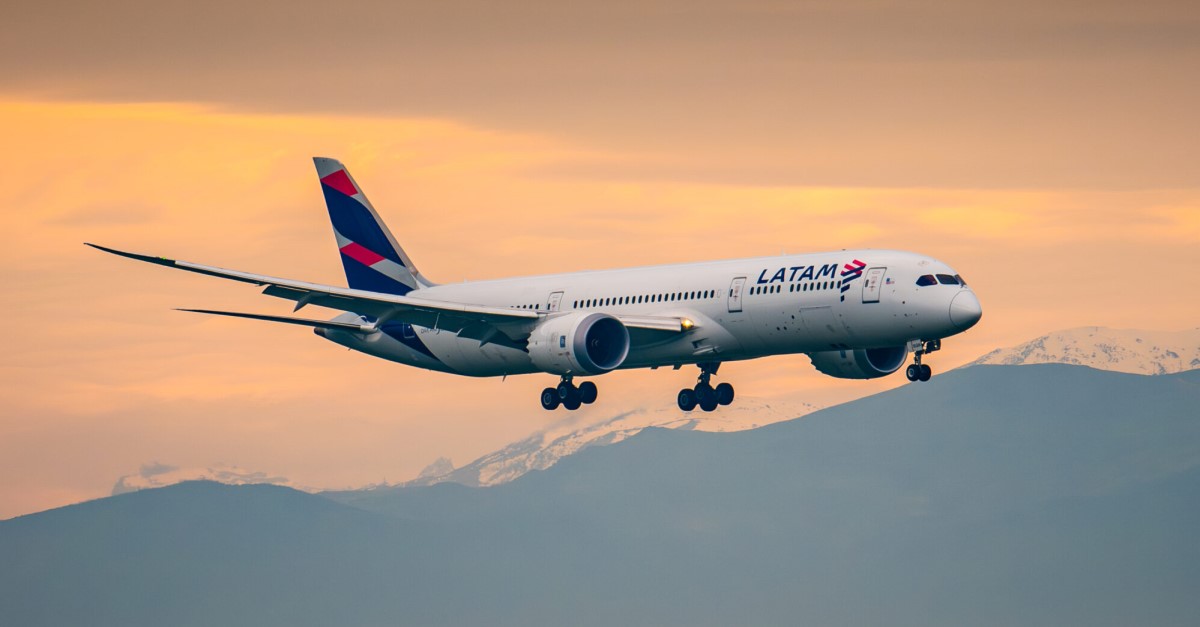LATAM branded aircraft in the sky