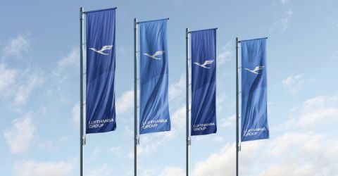 Lufthansa flags flying high